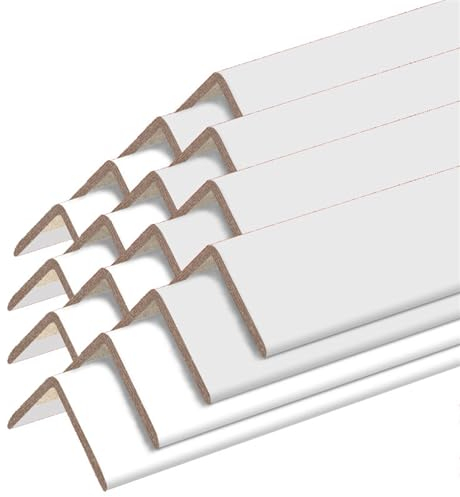 Kantenschutz Verpackungskantenschutz aus Karton for den Versand, leichter weißer Paletteneckenschutz, 100er-Pack nachhaltige Winkelbretter for den Transport von Express-Kartonmöbeln (4 12 20 36 67 Zol