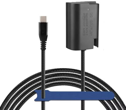 Camaisa Braided Cable TYPE-C to DMW-DCC12/DMW-DCC17 DC Coupler BLF19 BLF19E /DMW-BLK22 Dummy Battery for Panasonic Lumix DMC-GH3 GH4 GH5 GH5II GH5S GH6L DC-S5K S5GK G9