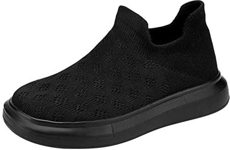 Garçons Maille léger Respirant Mode Chaussures décontractées Baskets sans Lacet Chaussures de Sport en Plein air Chaussettes Blanches pour Nouveau-né