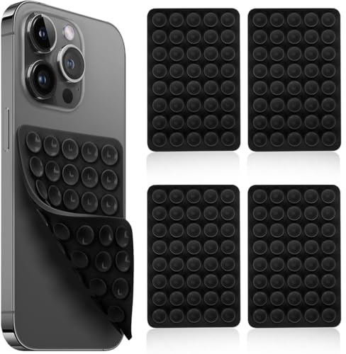4 st telefonfodral med sugkopp i silikon, halkfri telefonhållare, sugkopp för mobiltelefon, multifunktionell telefonsugkopp, för selfie och video (svart)
