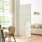 casa.pro Cloison de Séparation Intérieur Paravent Séparateur de Pièce Design Moderne pour Délimiter Différentes Espaces avec Motif Décoratif Salon Bureau Séjour Acier Galvanisé 200 x 100 x 50 cm Blanc