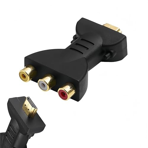 1080P HDMI zu AV RGB RCA Konverter Adapter - High-Definition HDMI auf 3 RGB RCA Adapter AV Video Adapter Universal Plug & Play Kompatibilität für TV, Laptop, Xbox, PS2/PS3, DVD, VCR, Roku, Chromecast