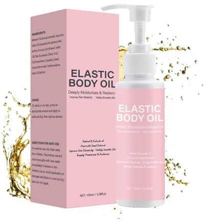 Elastic Body Oil,Hydrating Dry Oil with Retinol&Squalane for Body and Shower,Firming Body Oil, Massage Oil,Super Moisturize and Anti-aging,Improves Elasticity, Reduces Fine Lines & Brightens Tone
