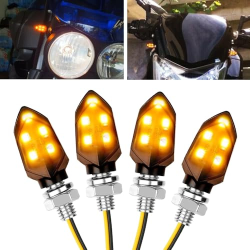 KBIBCK 4 Stück LED Motorrad Blinker, 12V Blinker Motorrad Licht, IP65 5 LED E-MARK Für Moped, Scooter, Fahrrad, Motocross, Quad