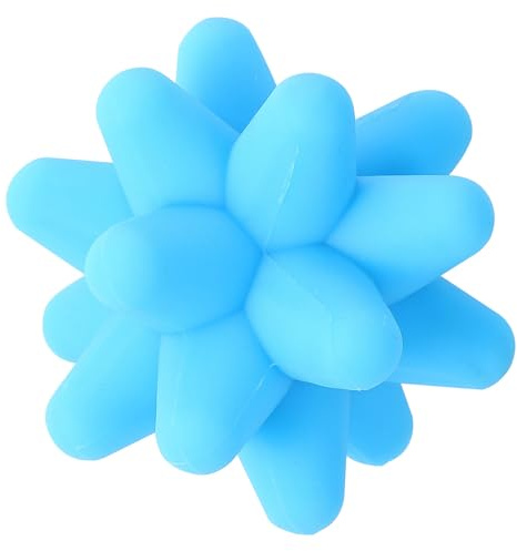 IWOWHERO Boule de Massage en Silicone Bleue à Picots, Balle de Fascia Antidéflagrante pour Relaxation Musculaire, Tonification et Coordination, Accessoire Fitness pour Mains et Corps,