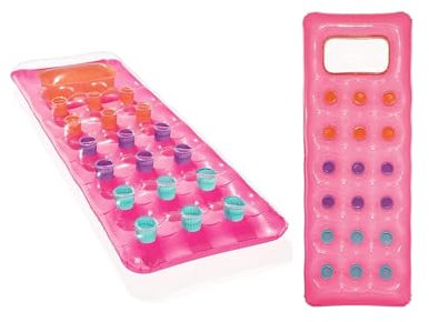 Bestway | Matelas gonflable avec fenêtre | Salon de mode | 188 x 71 cm | Couleur : rose | Idéal pour la plage et la piscine