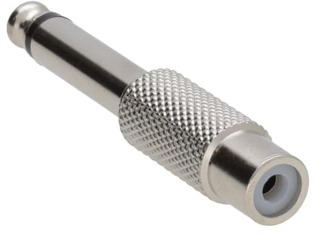 kenable RCA Cinch Femelle vers 6,35 mm Mono Jack Fiche Métal Adaptateur