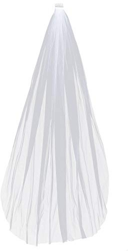 BESTOYARD Hochzeit Brautschleier mit Kamm Einfache lange Einschicht Hochzeit Zubehör