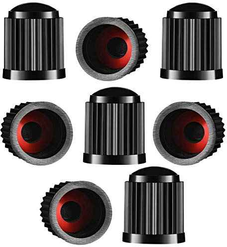 Tappi antipolvere per valvole dei pneumatici, in plastica, con anello di tenuta per SUV, moto, camion, bici, bici, colore nero, 8 pezzi
