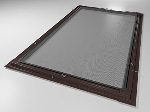 Rollmayer Fliegengitter Alurahmen Fliegenschutz Insektenschutz Braun, Anthrazit oder Weiß als Selbstbausatz (Braun - 60 x 80 cm - BxH)