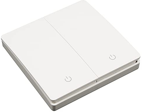 McPower Kinetic Interrupteur mural sans fil 2 voies | Sans pile 433,92 MHz | Portée 200 m 80 × 80 mm | IP20 | Compatible avec les récepteurs Kinetic