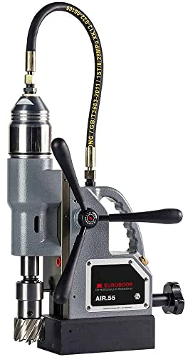 EUROBOOR Magnetic Drill Press - Pneumatic Portable Drilling Machine with 2-3/16 Annular Cut Capacity & Spark-Free Motor - AIR.55