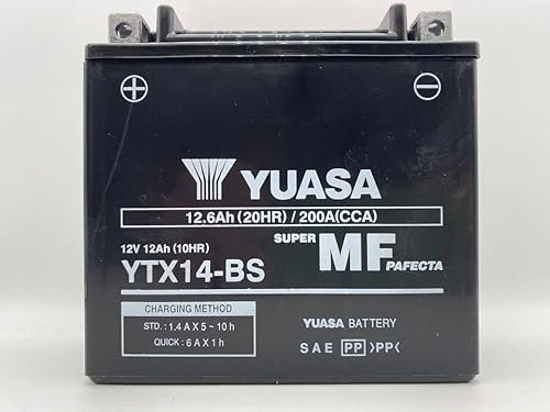 Yuasa battery YTX14-BS | Batteria di ricambio da moto per Moto Guzzi V7 RACER 750 2012