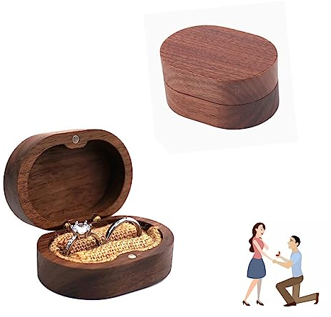 Scatola per Fedi Nuziali in Legno, Legno Scatola per Fedi Nuziali, Scatola Porta Anelli Matrimonio In Legno, Scatola per Anello in Legno, Scatola Portagioie In Noce, per Fidanzamento Proposta