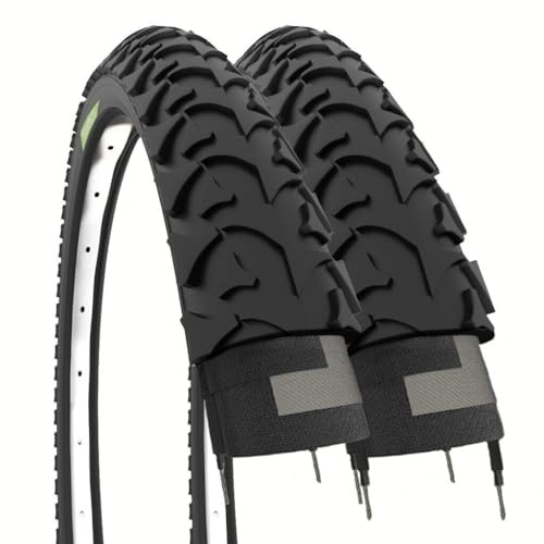 Ecovelò 2 Reifen 16x1.75 (47-305) Schwarze Stollenreifen Mountainbike-Reifen für Kinder