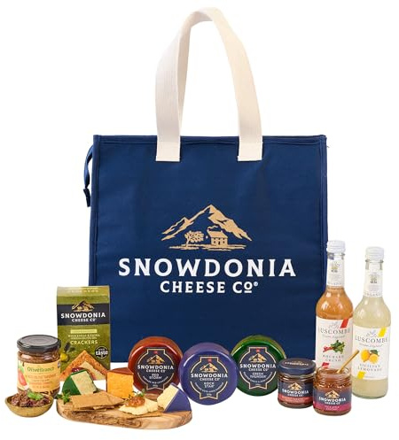 Snowdonia Cheese Company | Cheese, Chutney & Soft Drinks Picnic Cool Bag | 3 Luxury Welsh Cheeses, 2 Chutneys, Wholemeal Crackers, Olive Tapenade and Luscombe Soft Drinks