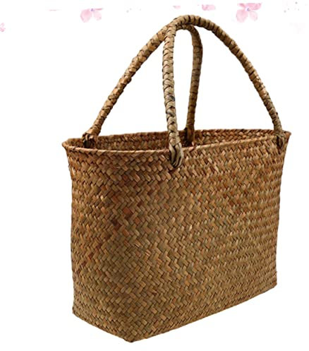 Handmade for Flower Basket Seaweed Woven Small Items Outdoor Storage