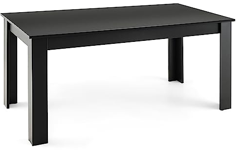 GIANTEX Esstisch für 6-8 Personen, 160 x 80 x 77 cm, Großer Holztisch Rechteckig, Küchentisch bis 150 kg tragbar, Moderner Esszimmertisch, Tisch Schreibtisch für Esszimmer Küche Büro (Schwarz)