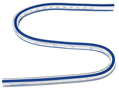 Flexibles Kurvenlineal für Zeichnen, Malen, Grafiken und Bekleidungsdesign mit Biegung und Doppelseitiger Verwendung (40cm)