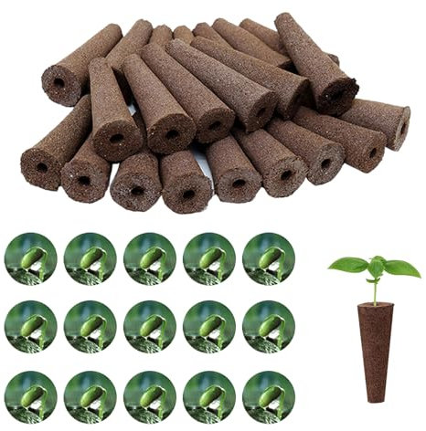 100pcs Hydroponic Seed Pod Kits, Indoor Hydroponics Garden kit Seed Pods Kit Grow Sponges Seed Starter Pods, 50 Hydroponics Sponge & 50 Seed Pot Labels Stickers