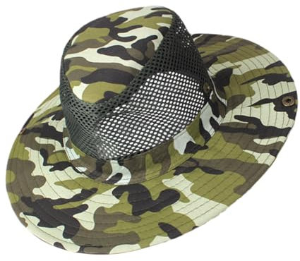 Generisch Camo Bucket Hat,Bush Hats für Herren - Boonie Cap Fischerhut zum,Sonnenhut mit breiter Krempe, Wanderhut mit UV-Schutz-Krempe für Outdoor-Angler