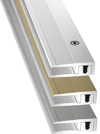 D-TACK Abschlussprofil inkl. Schrauben und Dübel | Breite 22 mm | Länge 2,7 m | Gold/Sand| Für Belagsstärken 6,5-15 mm mit Höhenverstellung | Für Laminat, Parkett, Vinyl