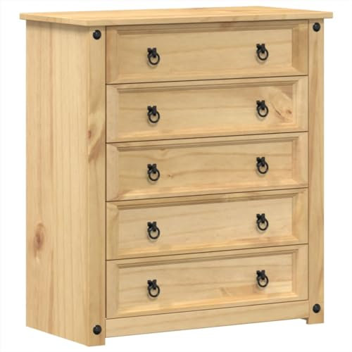 HETFTJN Schubladenelement Mini Kommode Mit Schubladen Medikamenten Aufbewahrung Büroschrank - Kommode Corona 80x40x89 cm Massivholz Kiefer für Ankleideraum Flur Wohnzimmer Schlafzimmer