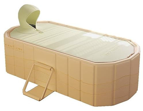 XUDREZ Baignoire Pliante Sauna SPA Bain Aromatique 1 Personne Couche Intermédiaire épaissie, Pliable Avec Couvercle, Baignoire Pliante Pour Adultes Et Enfants Bain Glacé Et Chaud 1,2m/ 3,93 Ft, OR