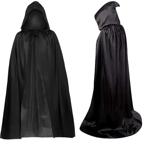 GIEEU Unisex capa con capucha 160cm, capa vampiro adulto, capa de bruja mujer de bruja, disfraz adulto para halloween, cosplay y fiestas góticas Adult Hooded Cape Vampire Cape Witch Cloak