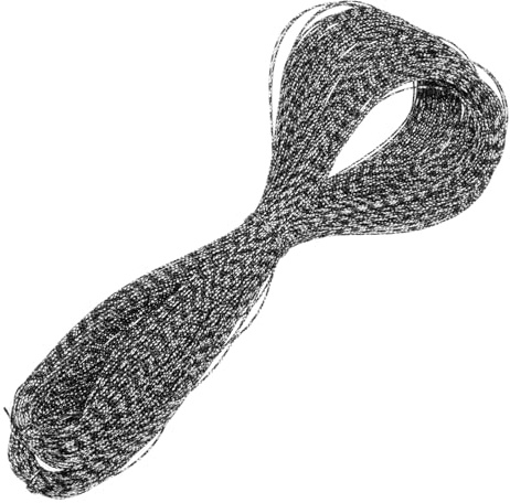 QUARKZMAN Cordone Metallizzato, 1mmx100m Argento, Nero Decorazioni Fili Metallizzati Filo Non Elasticizzato Cordone Tinsel Nastro per Confezione Regali, Creazione Gioielli, DIY Artigianato