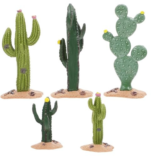 OUNONA 5 Pièces Mini Cactus Faux Lot de Plantes De Table De Sable Cactus Miniature Paysage Décoration De Jardin Mini Modèle De
