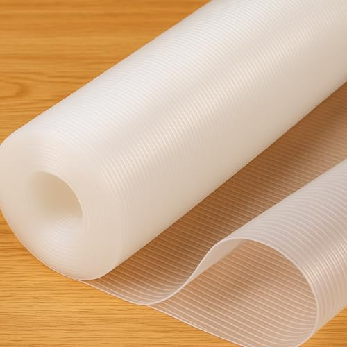 Shelf Liners 50x610CM, Clear Shelf Mats Drawer Liner Drawer Mats Washable EVA Waterproof & Oil-Proof Cupboard Cabinet Shelf Protector, Transparent, 50CMx6M
