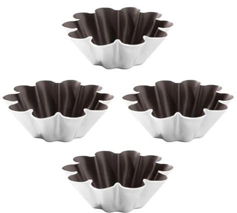 LAIOUSN 4 moldes de aluminio para tartas de huevos, moldes pequeños para tartas y magdalenas, tartaletas para tartas, galletas, herramientas para hornear pequeñas magdalenas, magdalenas, magdalenas