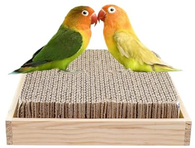 Posadero para Aves - De Cartón para Masticar De Loro,Juguetes para Masticar Y Posadero para Pajarera Ventana Periquitos Ninfas Cotorras Loros Guacamayos