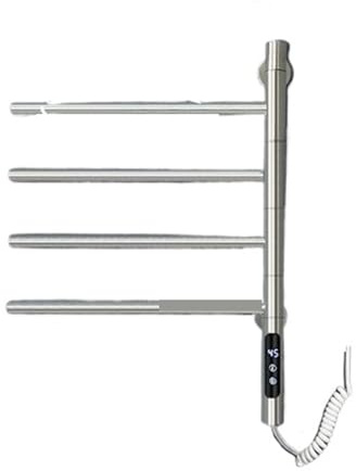 WAFOHSR Scaldasalviette Rotanti A 180° in Acciaio Inox Senza Punzonatura WiFi Portasciugamani Elettrico Riscaldamento Accessori for Il Bagno Basso Consumo Energetico(SilverCostumWIFi4Rod)