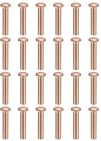 QUARKZMAN 200 Pcs Remaches Sólidos Cobre, 0.08x0.39 Remaches Cabeza Semirredonda Para Aplicaciones Eléctricas, Suministros Para Manualidades Cuero DIY (M2x10)