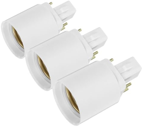 Ipetboom Adattatore Portalampada 3 Pezzi Convertitore da Base Lampada G24Q a E27 4 Pin per Lampadine LED Installazione Rapida e Resistenza al Calore Compatibile per Uso Domestico e