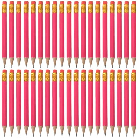 HOODANCOS 72 Lápices Hb Mini Rosas con Borrador Integrado 4 Pulgadas Lápices Cortos de Madera Estudiantes Ideales para Regalos Fiestas y Uso Escolar