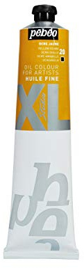 Pébéo – Fin olja XL 200 ml – oljemålning – perfekt för nybörjare eller proffs – Fine Art painting – Fin kvalitet – Pébéo-oljemålning – gul ockra – 200 ml