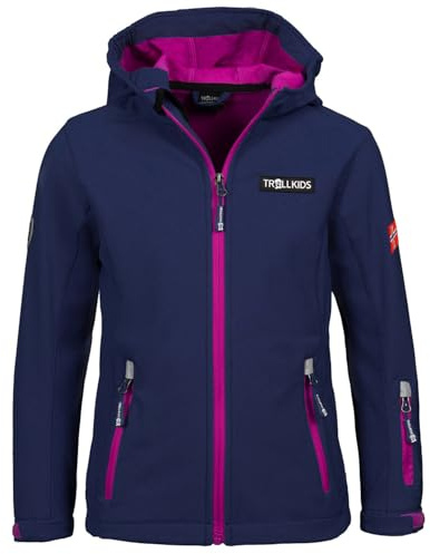 Trollkids Girls Oslofjord Jacket | Wasserabweisend und winddicht, Klettverschlüsse an den Armen, Reflektoren, Wassersäule: 6