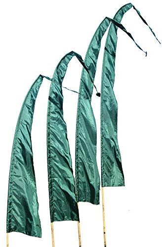 DEKOVALENZ - Balifahne SANUR, Stoff ohne Stange, versch. Farben+Längen, Fahnenlänge:3 Meter, Farbe:dunkelgrün