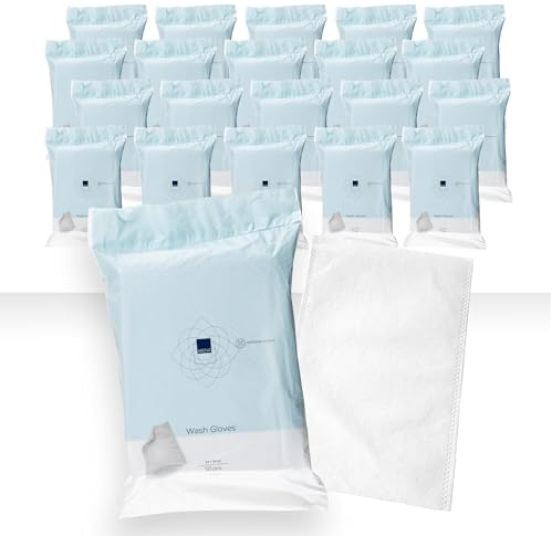 ABENA Einweg Waschhandschuh 1000 Stück (20 x 50), Weiche und Sanfte Trockene Waschhandschuhe für Babies, Kinder, und Erwachsene - Hygienisch, Molton, Einweg Gesichts und Körpertücher