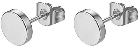 Flongo Boucles d'oreilles en acier inoxydable unisexe pour hommes et femmes faux plug boucles d'oreilles à clip de mode 3-14mm taille bijoux noir argent doré faux tunnel boucles d'oreilles jolies