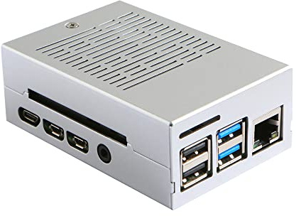 Gelid Solution ICEBERRY Raspberry Kühler - Integriertes Kühlkörperlüftermodul - Geräuscharmer Betrieb - Raspberry Pi 4 Model B - 91 x 62 x 33.5 - Silber