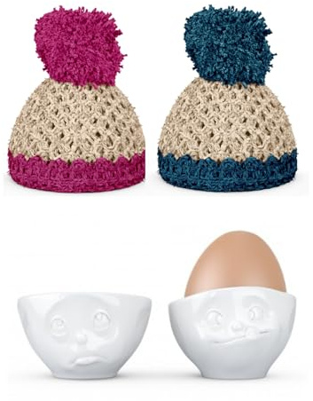 Colour-up Eierbecher 2er Set Och Bitte & LECKER mit 2 Mützen - Fiftyeight Products