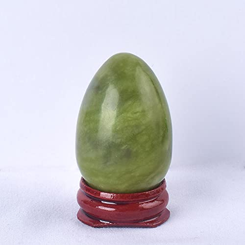Mujeres Masaje Cuerpo Sin Agujero Jade Verde Natural Huevos Yoni Ejercitador Kegel Músculo pélvico Curación Vaginal Cuidado de la salud Ben Wa Balls-45x30mm