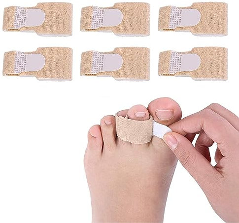 6Pcs Hammer Toe Straightener, Hammer Toe Splints, Toe Cushioned Bandages for Correcting Hammer Toes, Crooked Toes & Overlapping Toes,Protecting Curved Toes and Hammertoes, Overlapping Toe Protector