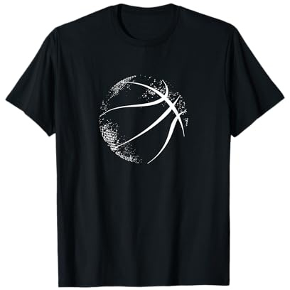 Basketball Fan und Team Gear Co Basketball T-Shirt, Schwarz, Unisex, S, Ärmellos, Crew-Kragen, Pull-On, Sportlich mit Basketball-Silhouette, Frühling, Herren, 1 Count
