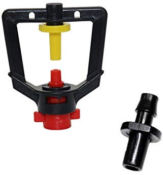 Gewächshaus-Micro-Tropfbewässerung Rotierende Brechung Nebeldüse 4 / 7mm Schlauch 6mm Gewindeschnittstelle Treibhausgarten Landwirtschaftliche Bewässerung Sprinkler 5sets / lot