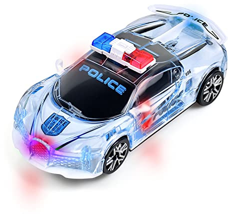 Tuko Police Car Toy with Light and Sound, 1:36 Car Toy for 3+ Years Old Boy and Girl Gift